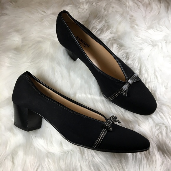 rangoni Shoes - Rangoni Leather Almond Toe Chunky Heel Career Shoe